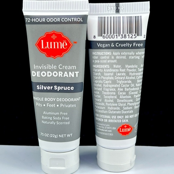 2X Cream Deodorant Tube .75oz Travel Silver Spruce RARE ORIGINAL FORMULA - Picture 2 of 2